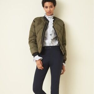 Nordstrom Signature Quilted Down Bomber Jacket Olive Dusk‎ Lightweight M
